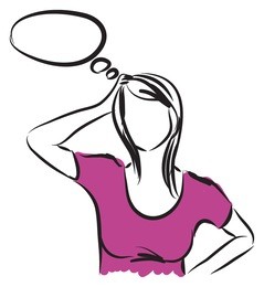 woman thinking illustration