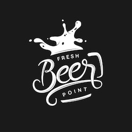 beer point typography. vector vintage lettering illustration. chalkboard design element for beer pub. beer advertising.