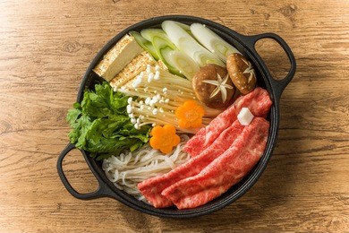  sukiyaki with high-quality japanese food