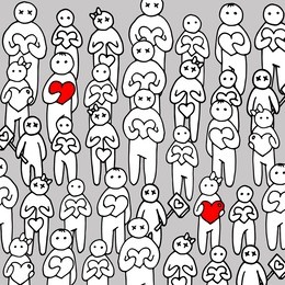 heart people person love vector happy family illustration male cartoon man