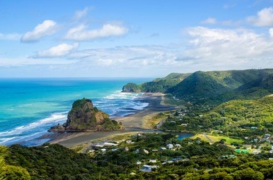 piha beach which is located at the west coast in auckland,new zealand.