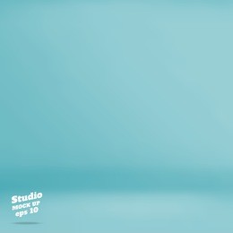 vector :empty pastel turquoise studio room background ,template mock up for display of product,business backdrop