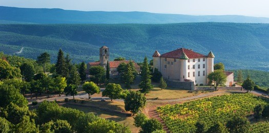chateau in aiguines in verdon national park,france