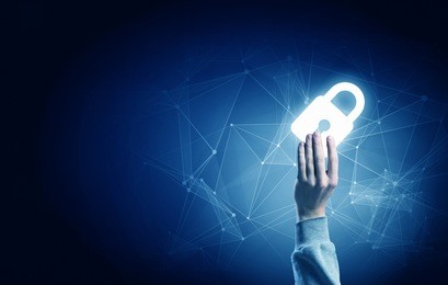 digital safety blue concept