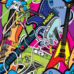 vector seamless music illustration