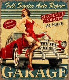 vintage garage retro poster