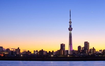 tokyo city view with tokyo sky tree landmark