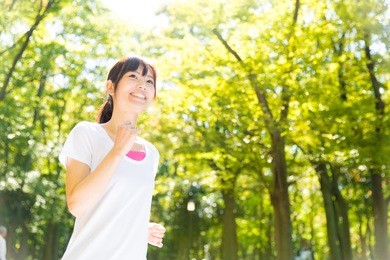 attractive asian woman exercise image