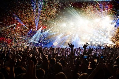 fun concert party disco light background