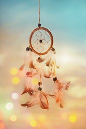 dream catcher and abstract bokeh background