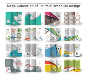corporate business tri-fold brochure design bundle.