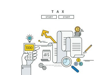 simple line flat design of tax, modern vector illustration
