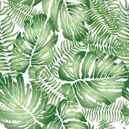 floral abstract leaf tiled pattern. tropical palm leaves seamless background
