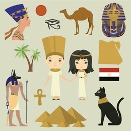 egyptian culture. egypt. vector set