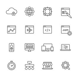 web development line icons
