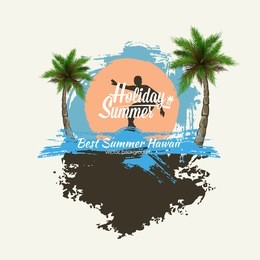 beautiful summer background. palm trees grunge summer background. print for t-shirt and poster summer party