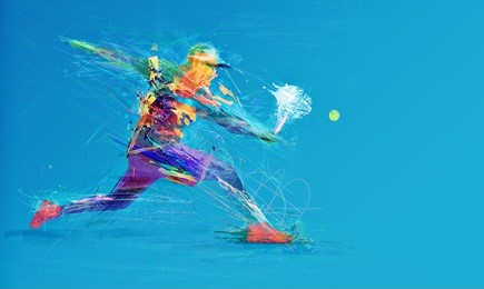 abstract tennis player