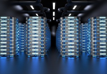 network server room. technology concept / background