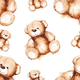 cartoon lovely teddy bear toy saint valentine's day seamless pattern texture background
