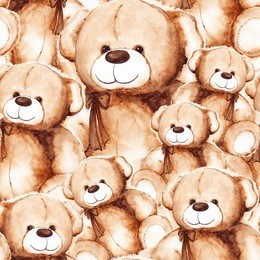 cartoon lovely teddy bear toy saint valentine's day seamless pattern texture background