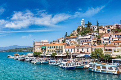 poros island in a summer day in greece