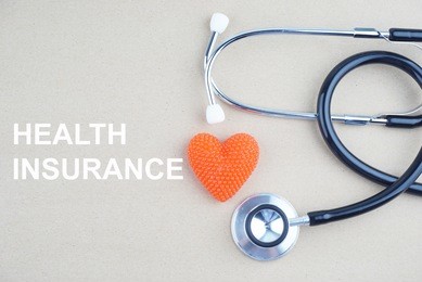 health insurance concept with stethoscope and heart shape
