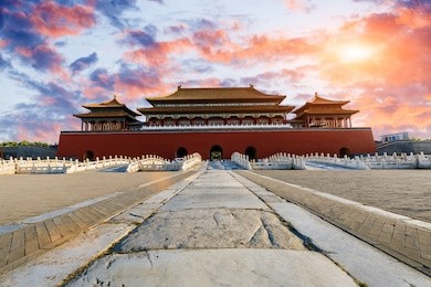 the ancient royal palaces of the forbidden city in beijing, china