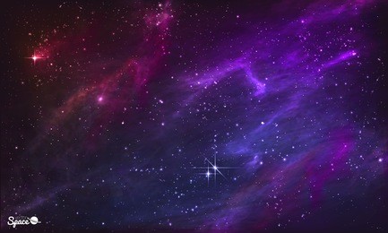 starry nebula. colorful outer space background. vector illustration. 