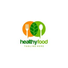 healthy food logo template 