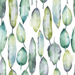 watercolor seamless pattern with  leaves  on white background. hand drawn illustration can be used for web page backgrounds, wallpapers, wrapping papers, congratulations and other designs