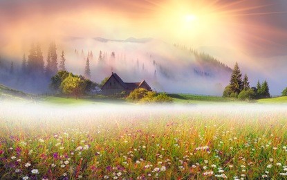 mountain ranges of ukraine with high alpine peaks and picturesque villages of the carpathian attract tourists, sportsmen and artists with its beauty, naturalness, closeness to nature