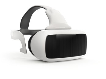 virtual reality headset on white background