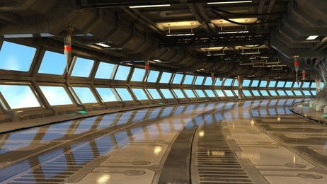 3d cg rendering of space station