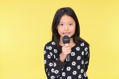 asian girl singing karaoke