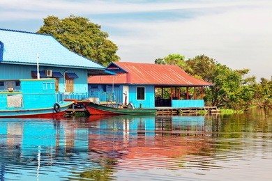 the village on the water. tonle sap lake. cambodia