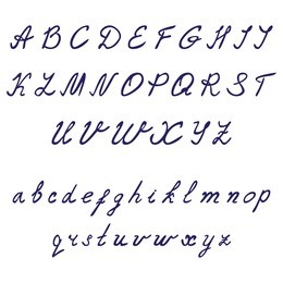 hand drawn calligraphic font. thin italic vector on white background. uppercase and lowercase letters.