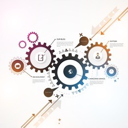 abstract background, colorful gears, business design.