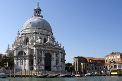 a sea view to the basilica santa maria della salute, venice