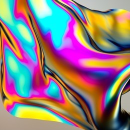 abstract holographic background, modern fabric material, vivid rainbow wallpaper, 3d illustration