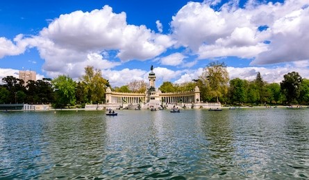 monument to alfonso xii in the parque del buen retiro "park of the pleasant retreat" in madrid, spain
