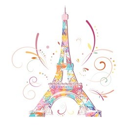 romantic background with eiffel tower, vector illustration