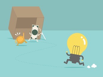money trap the idea. flat design for business financial marketing banking advertisement office people property in minimal concept cartoon illustration.