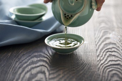pouring tea. chineese tea ceremony