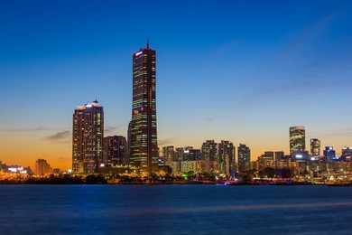korea,seoul at night, south korea city skyline