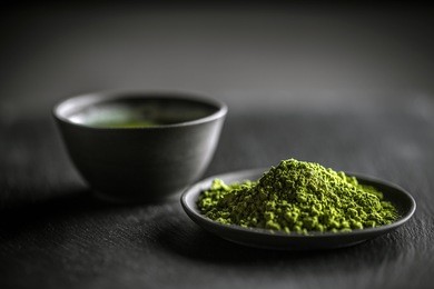 japanese matcha green tea and tea powder