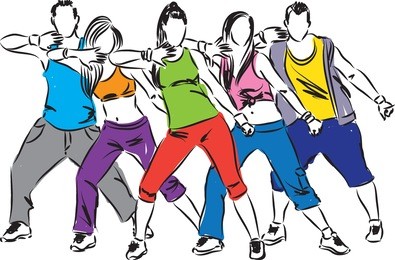 zumba dancers illustration