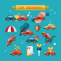 car insurance icon set for graphic and web design. vector illustration