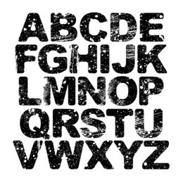 vector stained alphabet