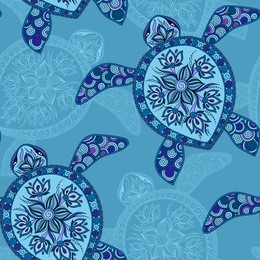 seamless pattern with turtles. seamless pattern can be used for wallpaper, pattern fills, web page background,surface textures. seamless animal background. indian mehndi style