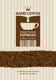 design labels for coffee beans with cup